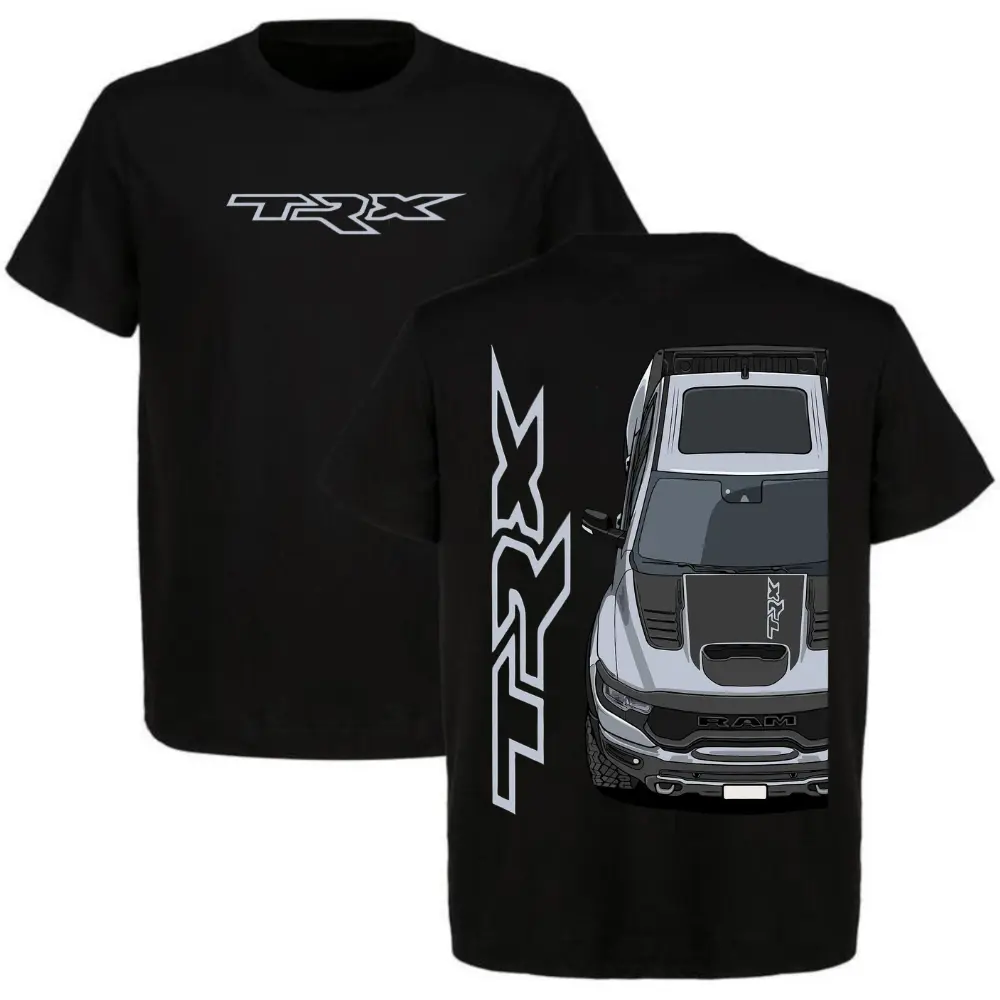 Men's Regular 100% Cotton Silver Ram TRX Front Angle Graphic Tee - Dodge Performance Pickup Truck Streetwear, High Print, All Season Unisex Casual Automotive Fashion Shirt, Cold Wash Safe Gift for Truck Enthusiasts, T-Shirt, True Size, Tops, Apparel