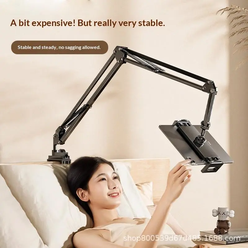 Cantilever Metal Phone & Tablet Holder, Universal Mobile Device Accessory, Desktop-Bedside Stand for Office & Entertainment Use