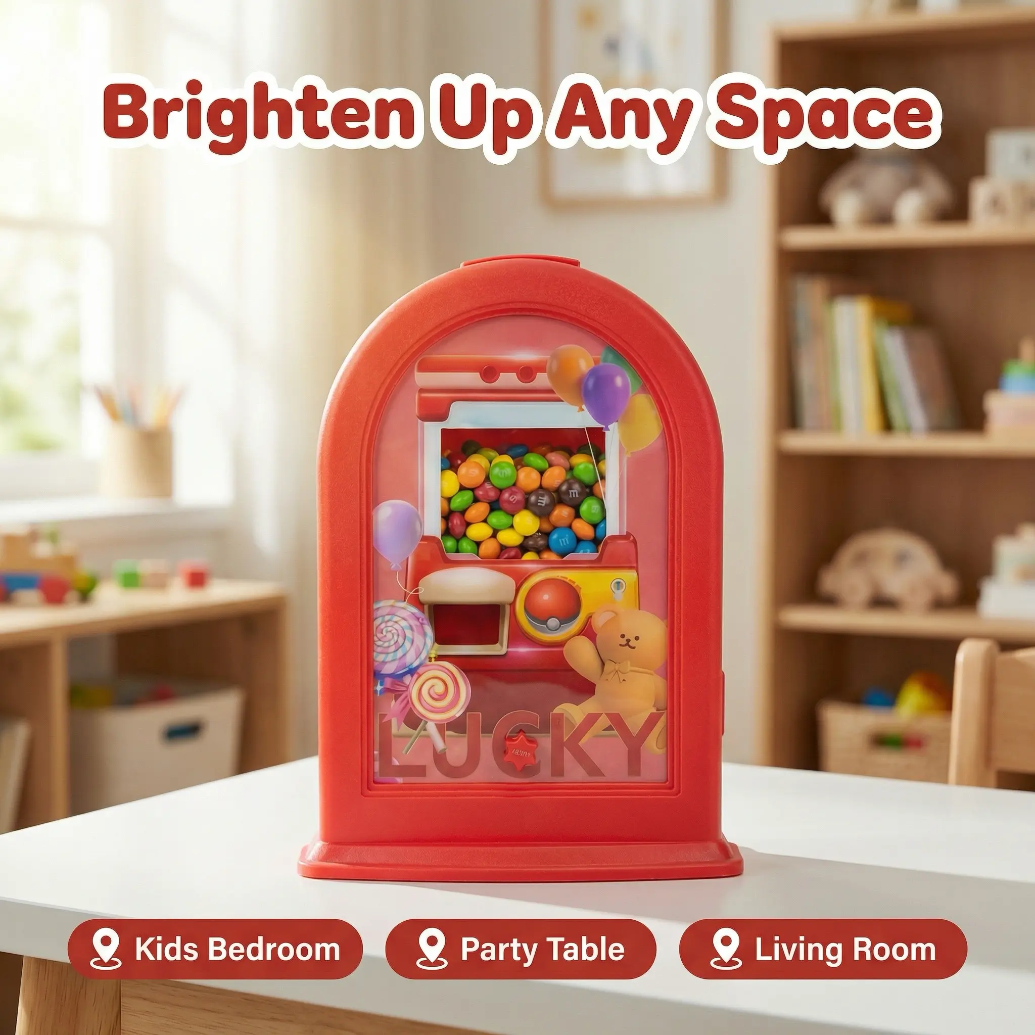 Wall-Mounted Square Candy Dispenser & Photo Frame Combo Organiser, Wall-Hangable or Table-Standable, Fast Distribution for Candies, Nuts & Pet Treats, Ideal Birthday Gift