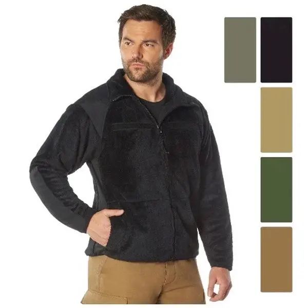 ROTHCO Men's Generation III Level 3 ECWCS Fleece Jacket - Solid Plain Black Menswear, 100% Nylon, 4 Multiple Pockets, Zipper, Soft Mesh Lining, Long Sleeve, Outdoor Wear, Breathable Side Panels, Sweat-Ready, ISO Certified Cold Weather Top