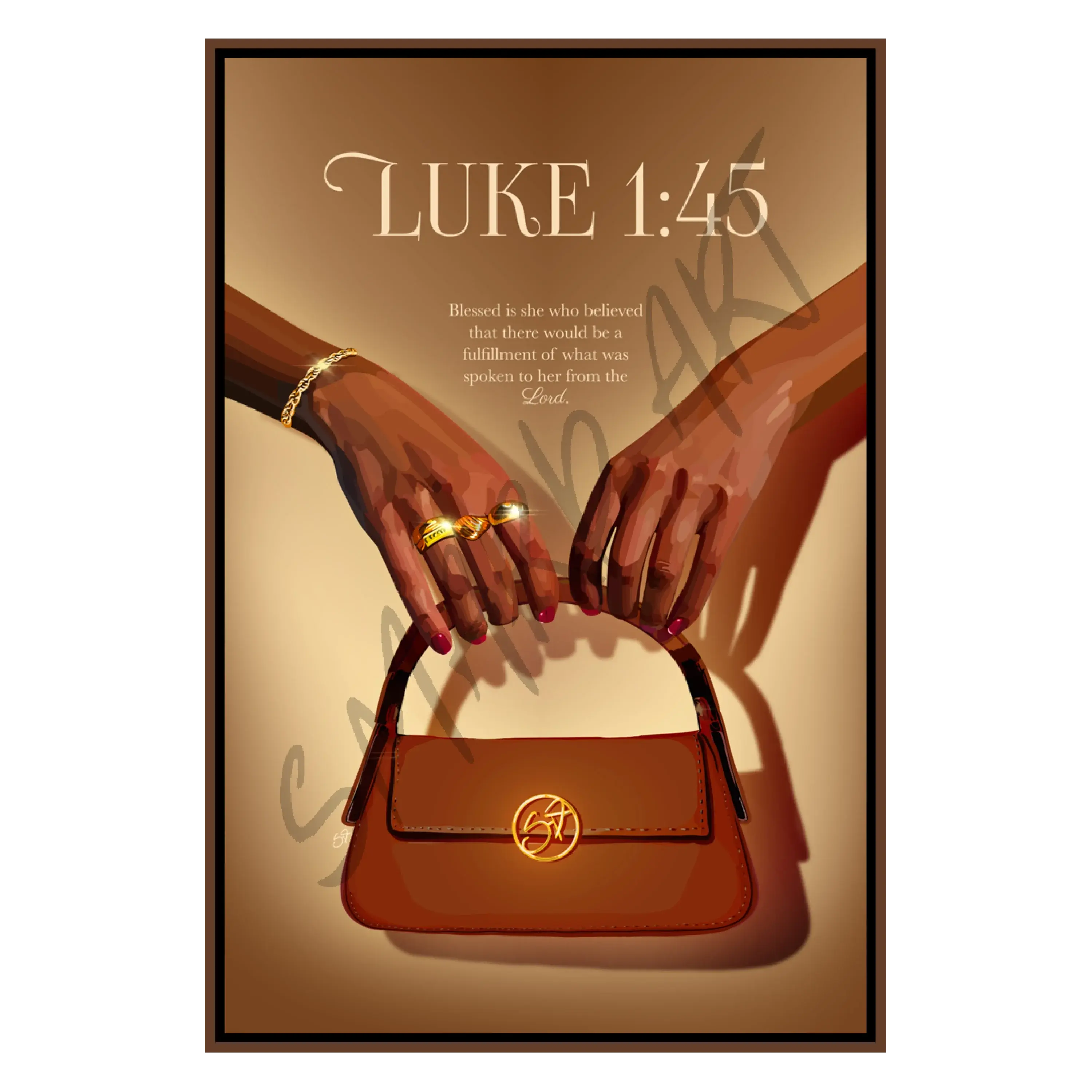 Luke 1:45 Smard Black Wall Art Print/ Canvas for Home /Office Decor - Smard Black Wall Art Print/ Canvas for Home /Office Decor