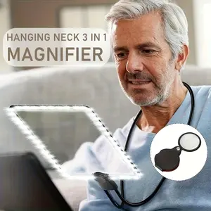 Rechargeable 50 LED Magnifying Glass, 3-In-1 Hands-Free Design, Ideal for Elderly Reading, Handicrafts, and Repairs