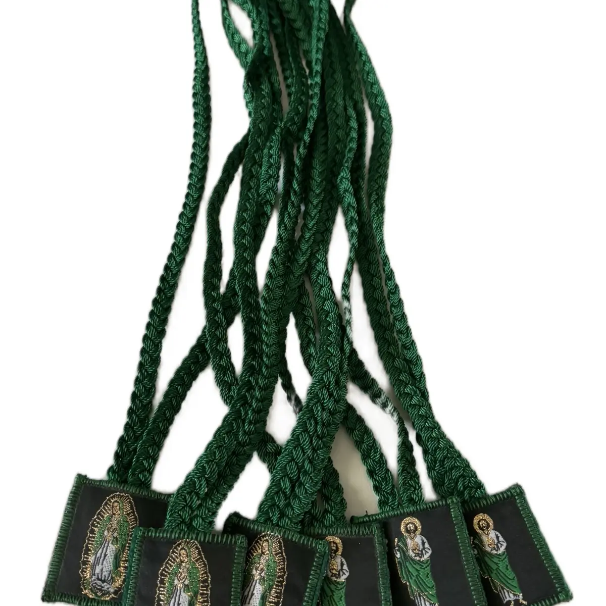 St Jude & our lady of Guadalupe rope scapular necklace Handmade Pendant Knotted Rope