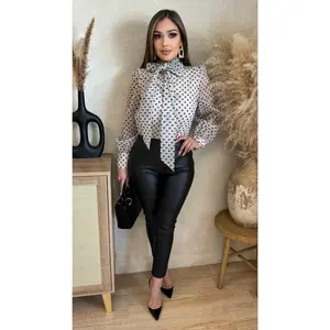 Maritza Polka Dot Top (Ivory/ Black)