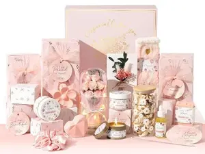 Spa Gifts for Women Teen Girl Gifts Trendy Stuff, Positive Affirmation Cards & Self Care Baskets Preserved Rose Flowers Set, Get Well Easter Birthday Mothers Day Gift for Mom Her Grandma Girls Friend