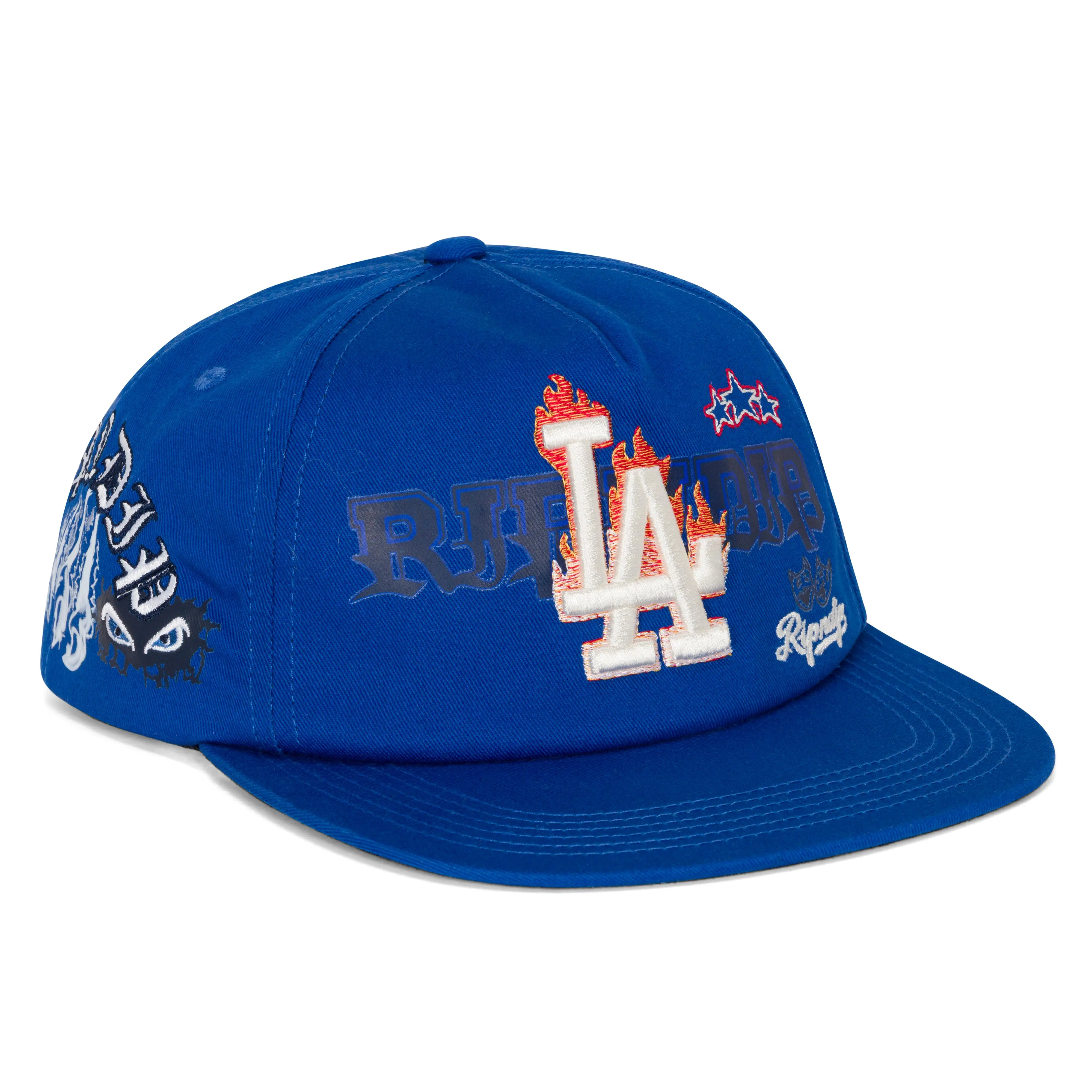 RIPNDIP LA Athletics Snapback Hat, Unisex Casual Style, Adjustable Fit, One Size (Blue)