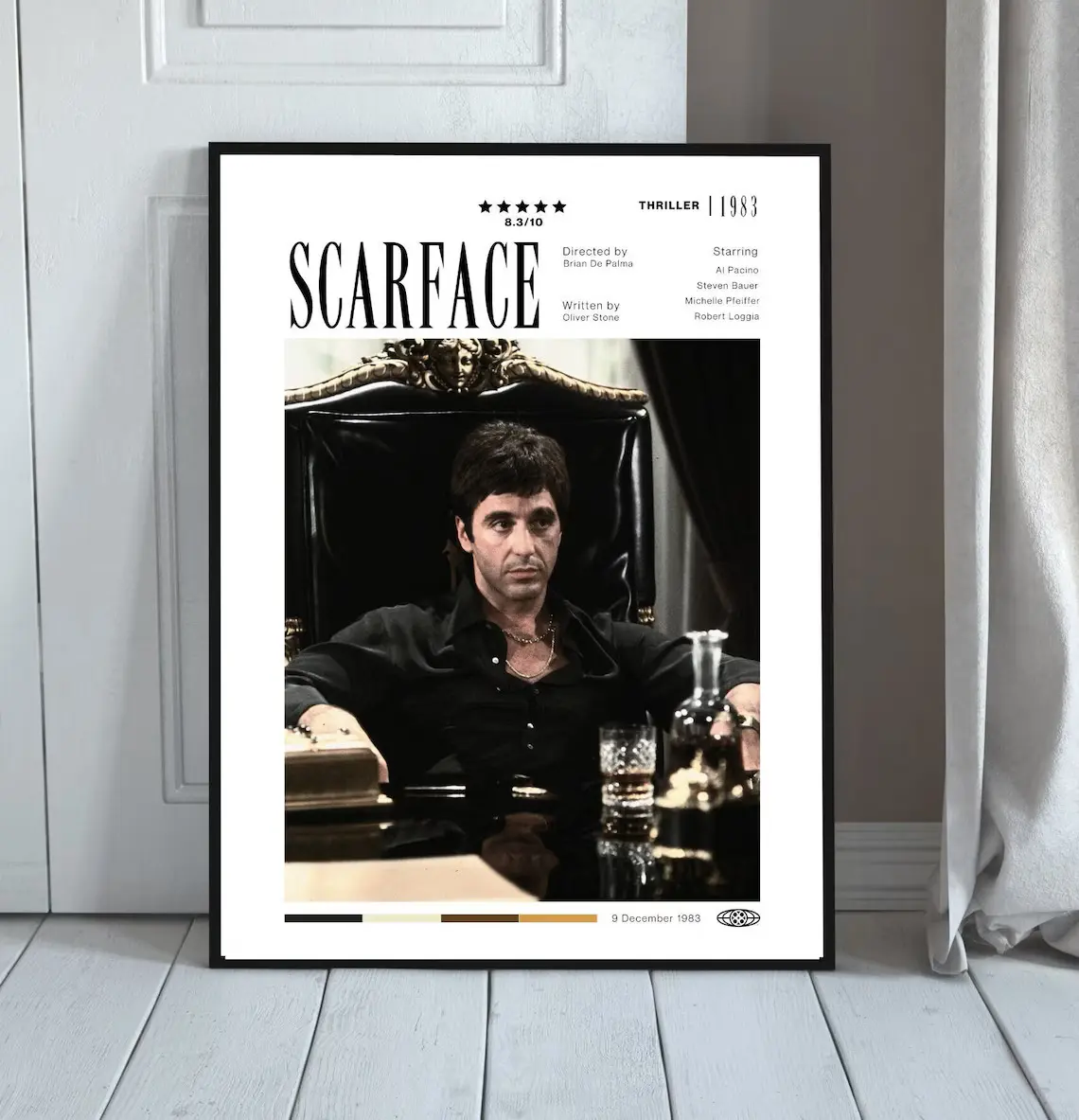 Scarface Al Pacino Unframed Film Poster Print - Waterproof Artistic Photo Wall Art, Box-Packaged Vintage Room Accessory, PVC Tube-Included Home Decor for Living Room, Room Accessories