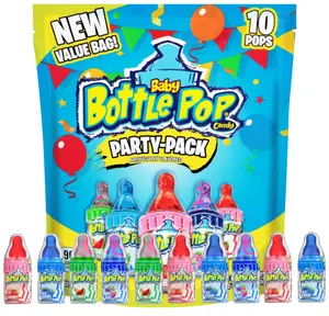 Baby Bottle Pop Christmas Candy Variety Pack - 10 Ct Bulk Lollipops with Dipping Powder - Full Size, Individually Wrapped Hard Candy, Stocking Stuffers, Gifts, Party Favors for Kids