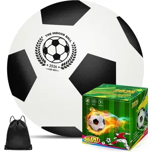 Silent Foam Soccer Ball Size 5, Airless Indoor Soccer Ball with Backpack, Soft Durable Foam Design, Lightweight House Ball for Dribbling & Footwork Practic