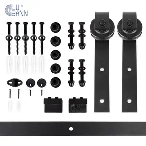 LUBANN 6.6FT Sliding Wood Barn Door Hardware Sliding Track Kit Straight Roller ▫
