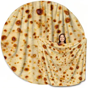 Personalized Mexican Tortilla Design Flannel Blanket, Ultra Soft Plush Throw for Sofa Bedroom, High-Definition Print Gift Blanket, Cozy Throw Blanket