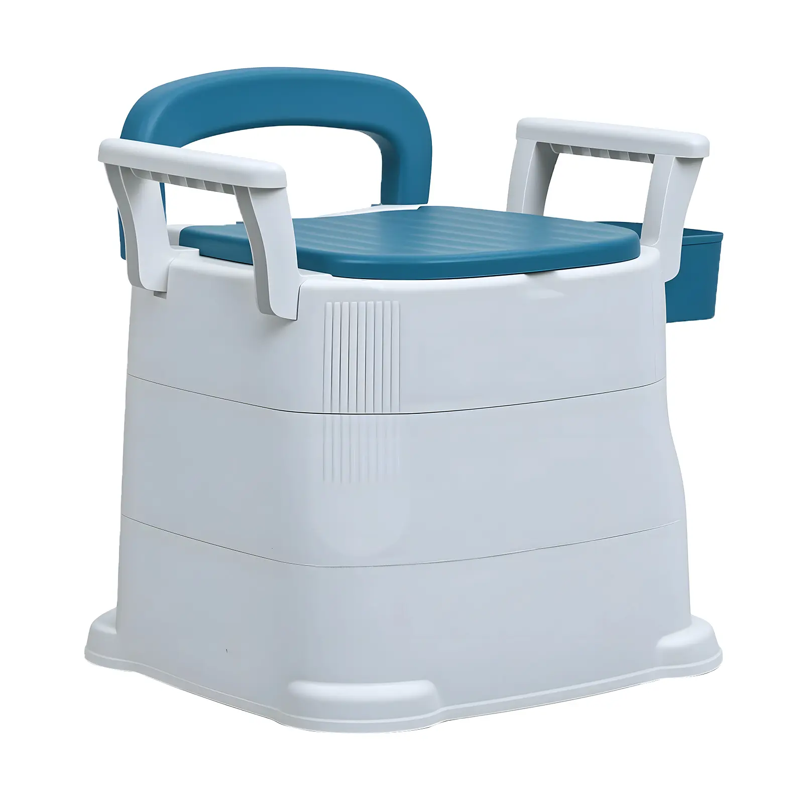 Unisex Portable Bedside Commode Chair for Adults - Bathroom Fixture with Detachable Armrests, Mobile Design, and Toilet Seat