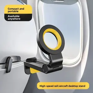 360 Degree Rotating Foldable Magnetic Phone Stand, Portable Travel Holder, Mini Metal Universal Desktop and Luggage Rack, Magnetic Car Holder