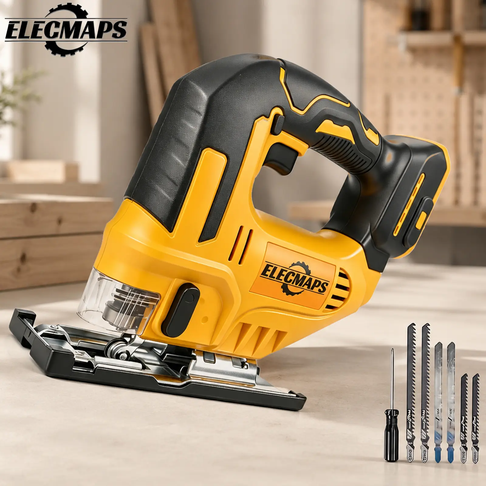 ELECMAPS 20V Max Battery-Powered Cordless Jigsaw, Cordless Saw for Home Improvement, Tool Only (Compatible with 20V Max Batteries)