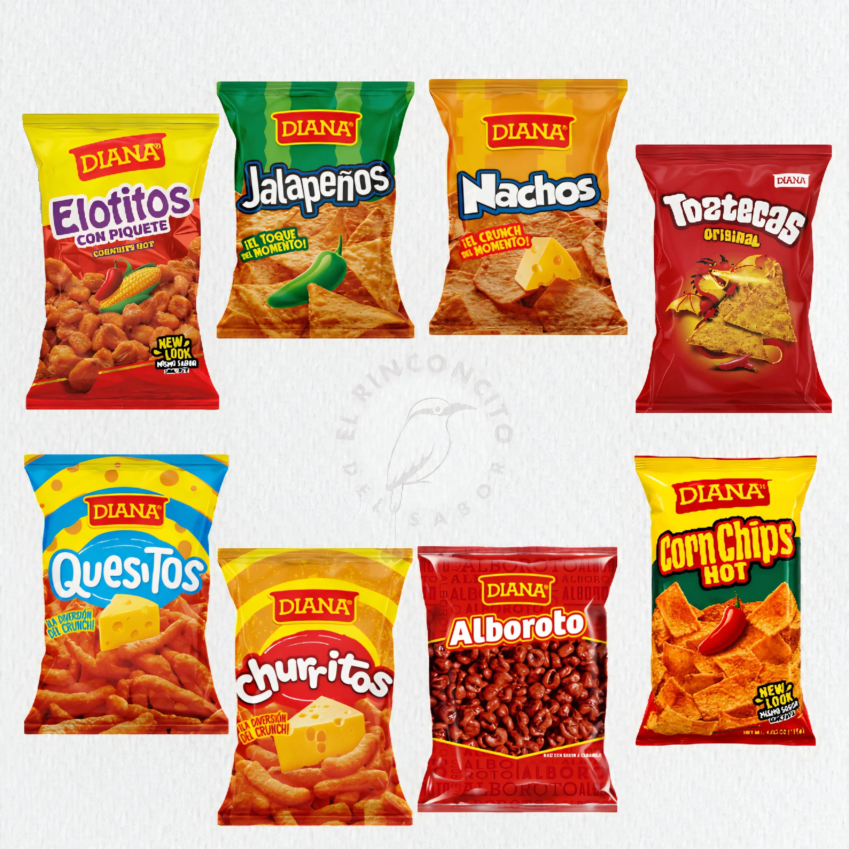 Diana Snack Box | Authentic Salvadoran Chips & Boquitas | 6-Flavor Variety Pack Corn Caramel
