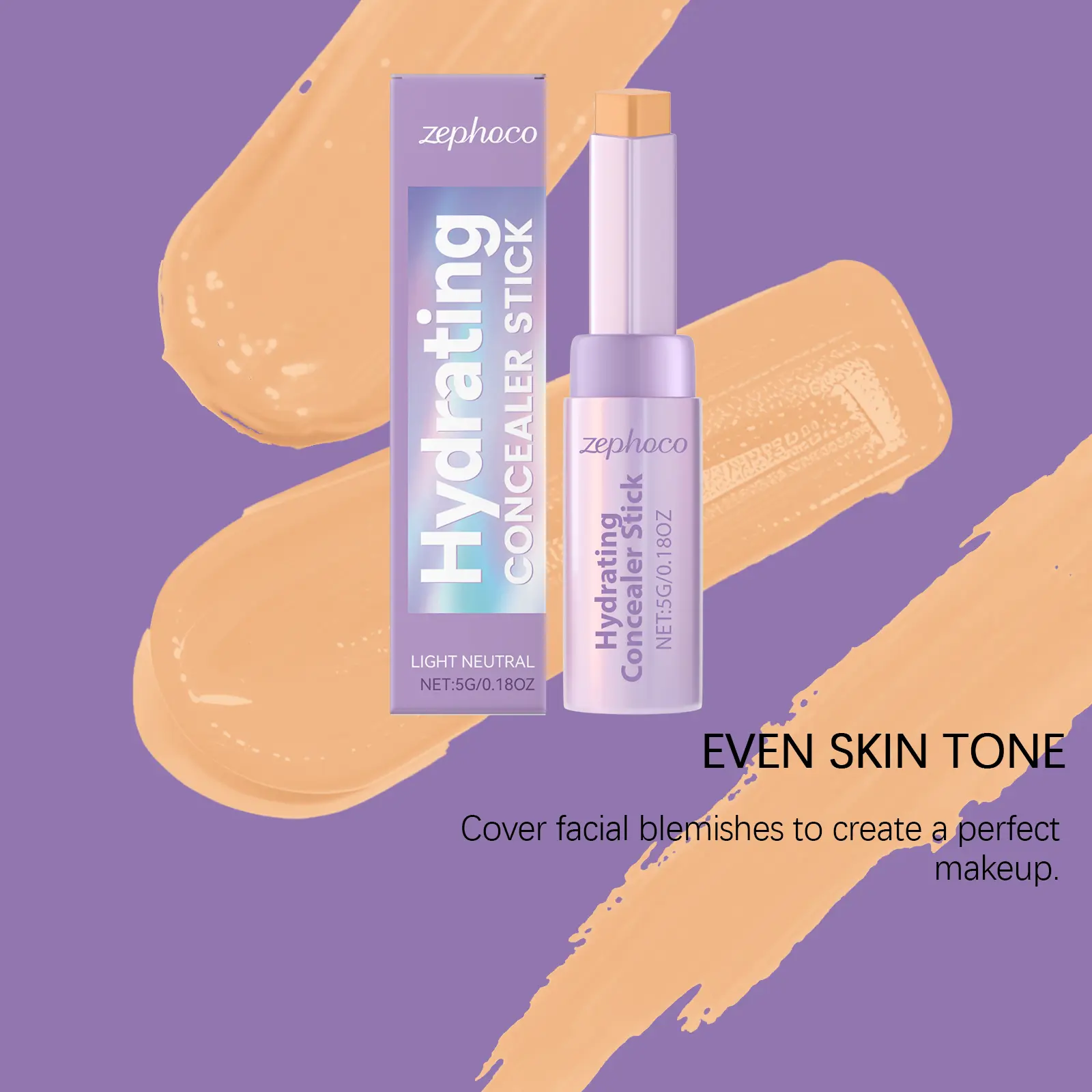 Zephoco Vegan Contouring Concealer Stick Product, Full Coverage Natural Shade Stick with Smooth Texture, Portable Daily Use Makeup Ideal for Dry Skin, Defined 3D Facial & Nose Contour, Beauty & Personal Care Cosmetic (tiktokshopspringglowup)