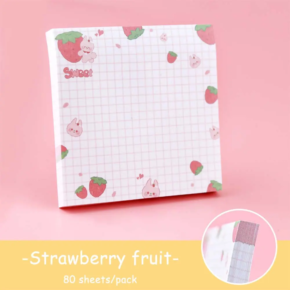 80sheets/book Of Cute Fruit Sticky Notes, Small and Portable Cartoon Style Sticky Notes, Tear Off Sticky Notes, Suitable for Home Office/student Notebooks To Record Daily Matters, Sticky Labels, Office Supplies, Memo Pads