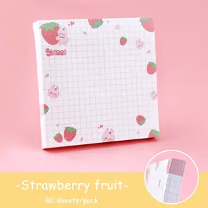 80sheets/book Of Cute Fruit Sticky Notes, Small and Portable Cartoon Style Sticky Notes, Tear Off Sticky Notes, Suitable for Office/student Notebooks To Record Daily Matters, Sticky Labels, Office Supplies