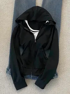 Women's Hooded Sweatshirt, Fashionable Streetwear, Casual Vintage Style, Comfortable All Seasons, Simple Campus Wear