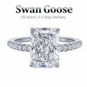 S925 Sterling Silver Petite 1ct Prong Radiant Cut Engagement Ring, 5A Grade Cubic Zirconia Women's Promise Ring,14K Gold Planted Anniversary Gift Ring for Women,Elegant All-match Fashion Accessories for Daily wear