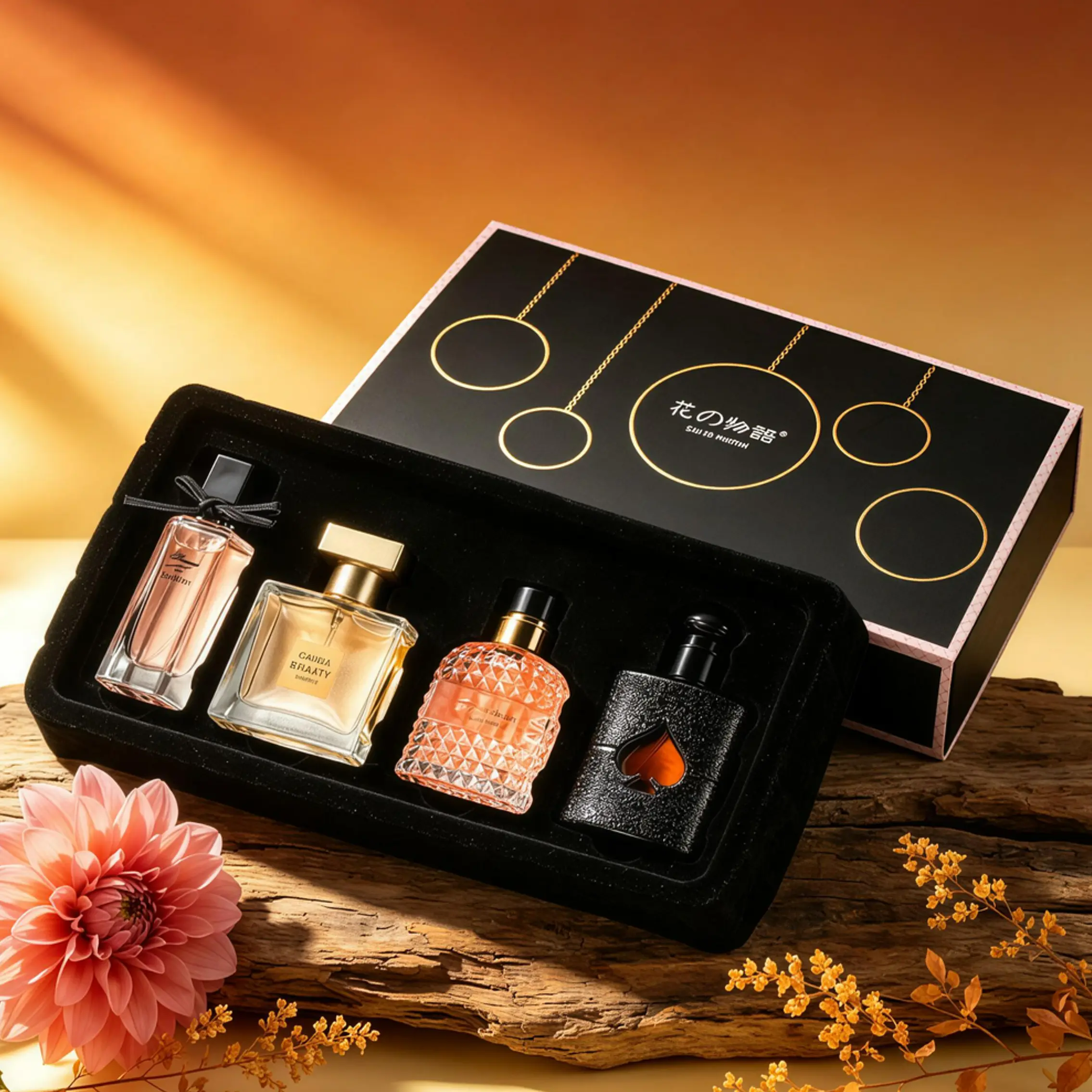 Men's Fragrance Gift Set, Soft Long-Lasting Scents, 4 Styles (Coffee, Floral, Fruity), Holiday Valentine's Day Gift for Her