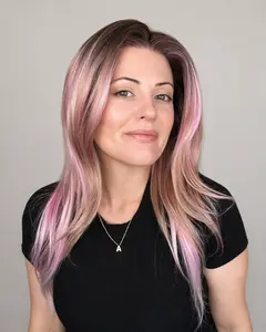 CARKIRA Penelope Pink Synthetic Lace Front Wig, Light Pink Cotton Candy Style, 20-24" Long, 13x4 Lace Front, 20" Option, Average Cap, Heat Resistant, Pink Wig