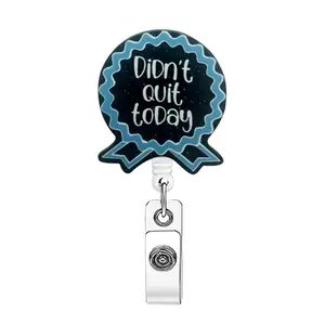 Retractable Badge Scroll, Nurse Badge Reel, 1 Count Acrylic Name Badge Clip, Identification Badges Supplies for Nurses, Jobs, Volunteers, Office Workers