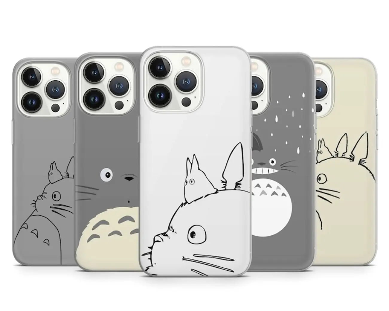 Charming Totoro Phone Case, Ghibli Studio Cover  for iPhone X, 11, 12, 13, 14, 15 & more – SS Galaxy S21 to S25 Ultra, Plus with Suction
