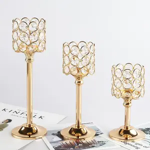Set of 3 European Style Creative Crystal Candle Holders, Handcrafted Metal Design for Wedding Decor and, Insta-Worthy Home Ambiance, Candle Stand