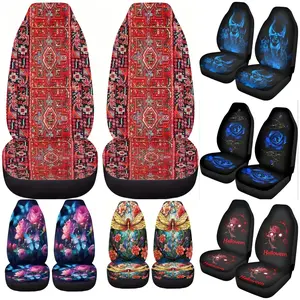 2pcs/set Ethnic Retro Pattern Car Seat Covers, Car Seat Protectors, Universal Fit for Cars Suv Sedan Truck, Protective Front Seats for Men Women