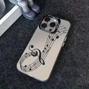 Electroplated Cartoon Musical Note Creative New Phone Case, Suitable for iPhone 16/15/14/13/12/11/X/XS/Pro/Pro Max/Plus 17Air Phone Case, Shockproof Full Protection Phone Case, Perfect Gift for Yourself, Friends, and Family/Holiday Gift CY03