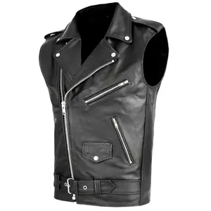 [Casual Motorcycle Vest] Skinny Fit Men's Fashion Vest - Casual Sleeveless Motorcycle Jacket Style - Solid Color with Zipper and Multiple Pockets, Polyester 50% Polyurethane 50% Non-Stretch Woven Fabric, Lapel Collar, Regular Length