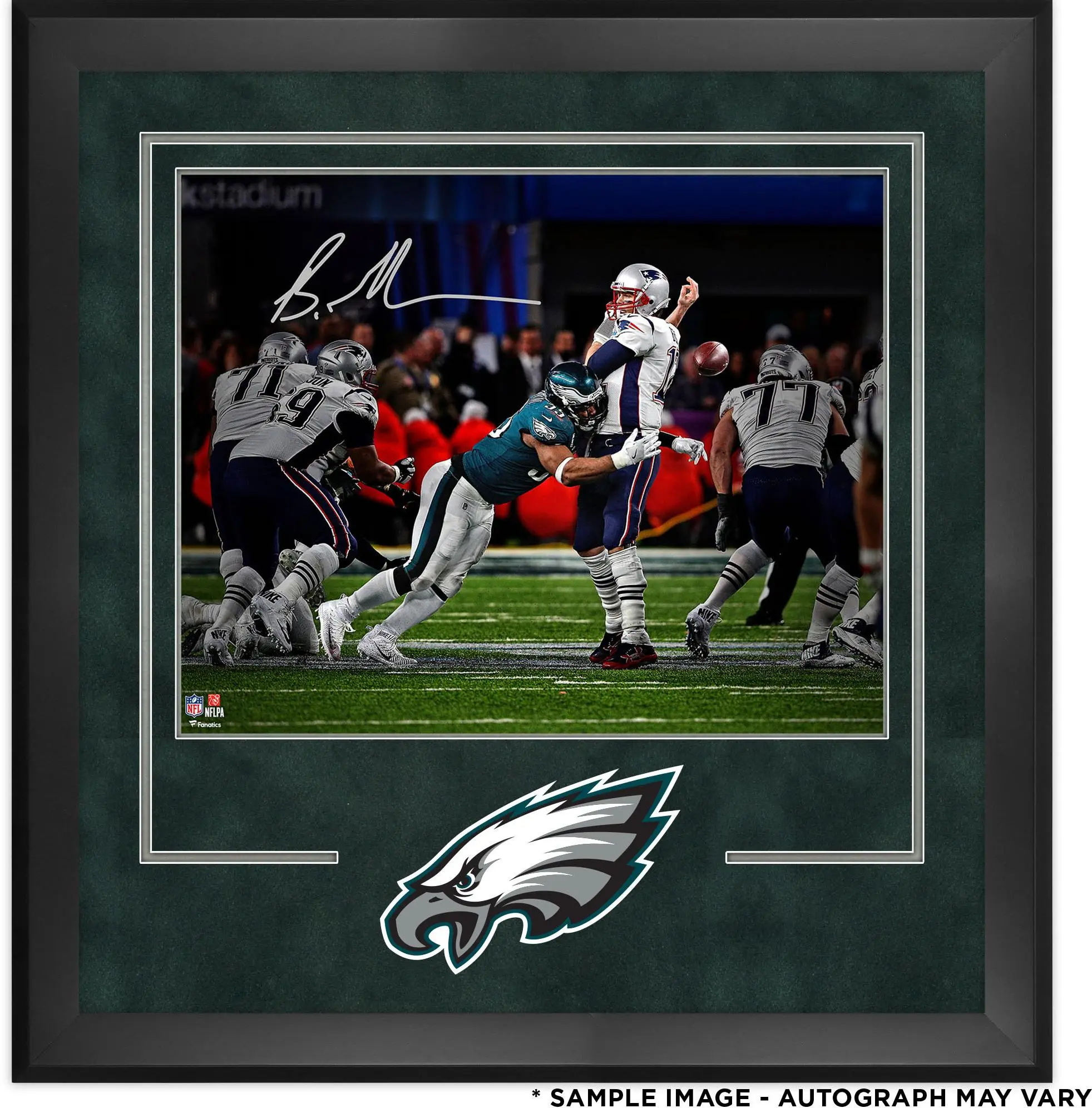 Brandon Graham Philadelphia Eagles Deluxe Framed Autographed 16" x 20" Sack Fumble Super Bowl LII Champions Photograph - Fanatics Authentic Certified