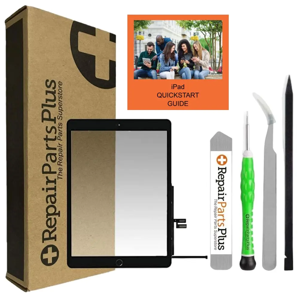 RepairPartsPlus for iPad 9th Generation Screen Replacement Premium Kit (iPad 9 | 10.2" 2021, A2602 A2603 A2604 A2605) Glass Touch Digitizer, Home Button/Adhesive, Easy Guide/Videos - Beginner Friendly