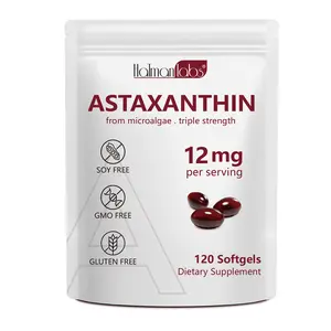 Hatmanlabs Astaxanthin 12mg Softgels - Premium Antioxidant Supplement for Eye, Immune, Skin Health & Internal Circulation - 120 Count, Soy-Free, Gluten-Free, Non-GMO - Ethically Sourced Vitamins, Dietary, Healthcare