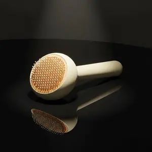 Easy-Clean Pet Hair Brush for Dogs and Cats, Self-Cleaning Slicker Brush with Removable Bristles to Groom Shedding Fur