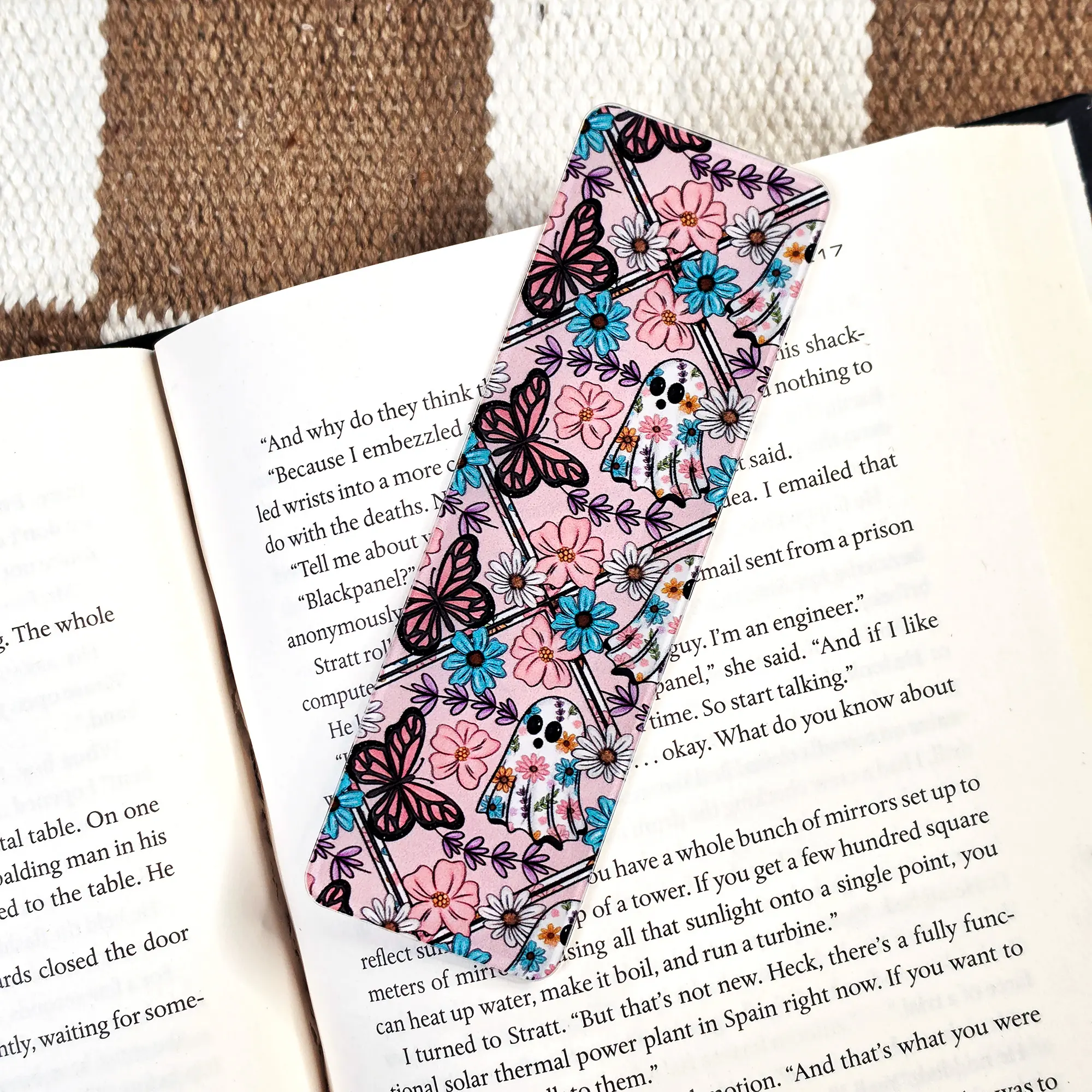 Blooming Boo - UV Printed Acrylic Bookmark Blooming Boo - UV Printed Acrylic Bookmark