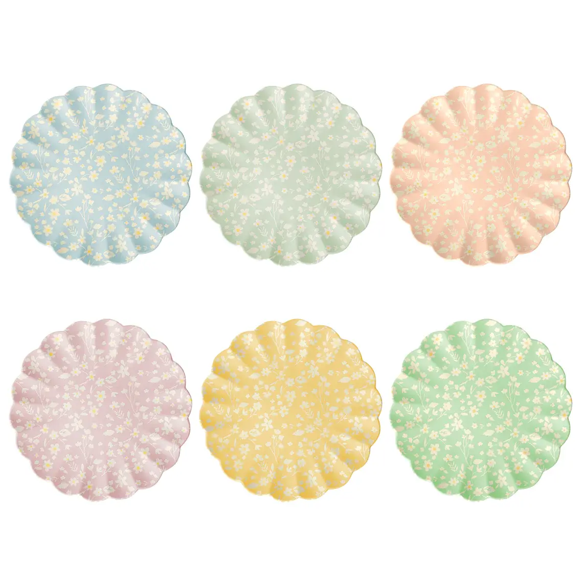 FLORAL RESUABLE BAMBOO PLATES