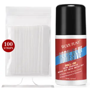 Waterproof Body Glue Roller Ball, Non-Toxic Adhesive for Skin & Clothing, Sweat-Resistant, Ideal for Dancers, Wigs, Cosplay, Costume Makeup, Adhesive Strips, Waterproof Formula