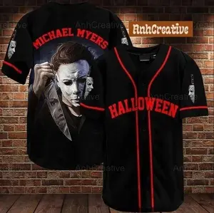 MlchaeI Myyeers Halloween Baseball Shirt, Horror Film Jersey, Halloween Characters Jersey, Michael Myers Jersey Shirt, Scary Movie Shirt , trendy baseball jersey