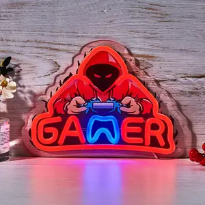 Gamer Design Neon Sign, 1 Count USB Powered Creative LED Neon Light, Modern Decorative Neon Sign for Home Game Room, Party Decoration, Cool Gift for Gamer