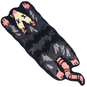 Steady Hands Roadkill Rug 35.5"x12.5" Non-Slip Grey Beige Pink Possum Opossum