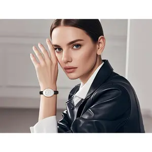 OIDEA Women's Oval Ultra-Thin Leather Analog Quartz Watch, Fashion Quartz Watch with Simple Bar Marker Dial, Analog Quartz Watches, Fashion Quartz Watches