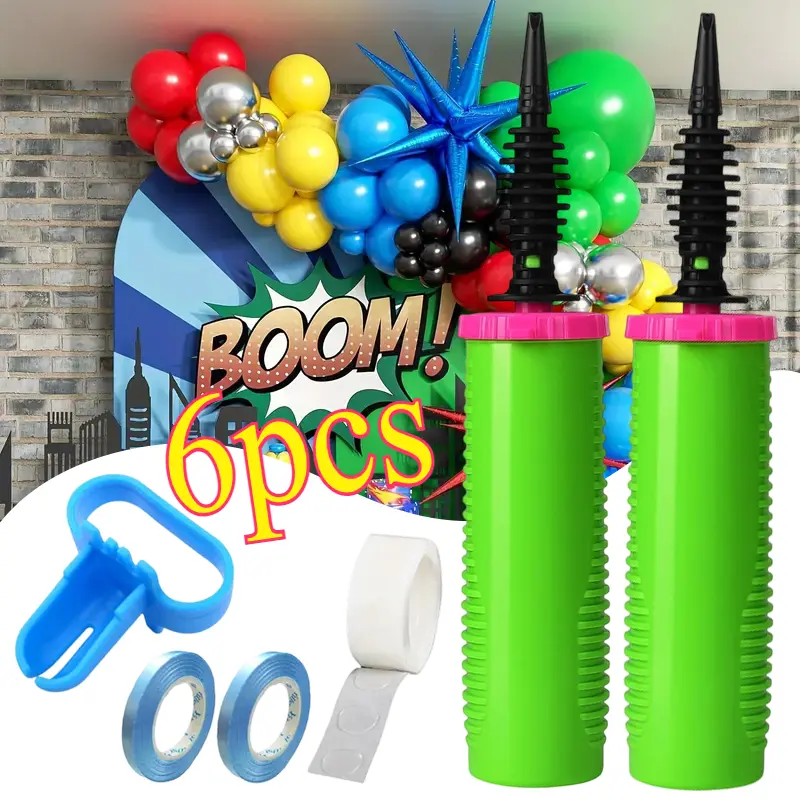 Balloon Pump Hand Two-Way Dual Action inflate 2Pack and Balloon Tying ...