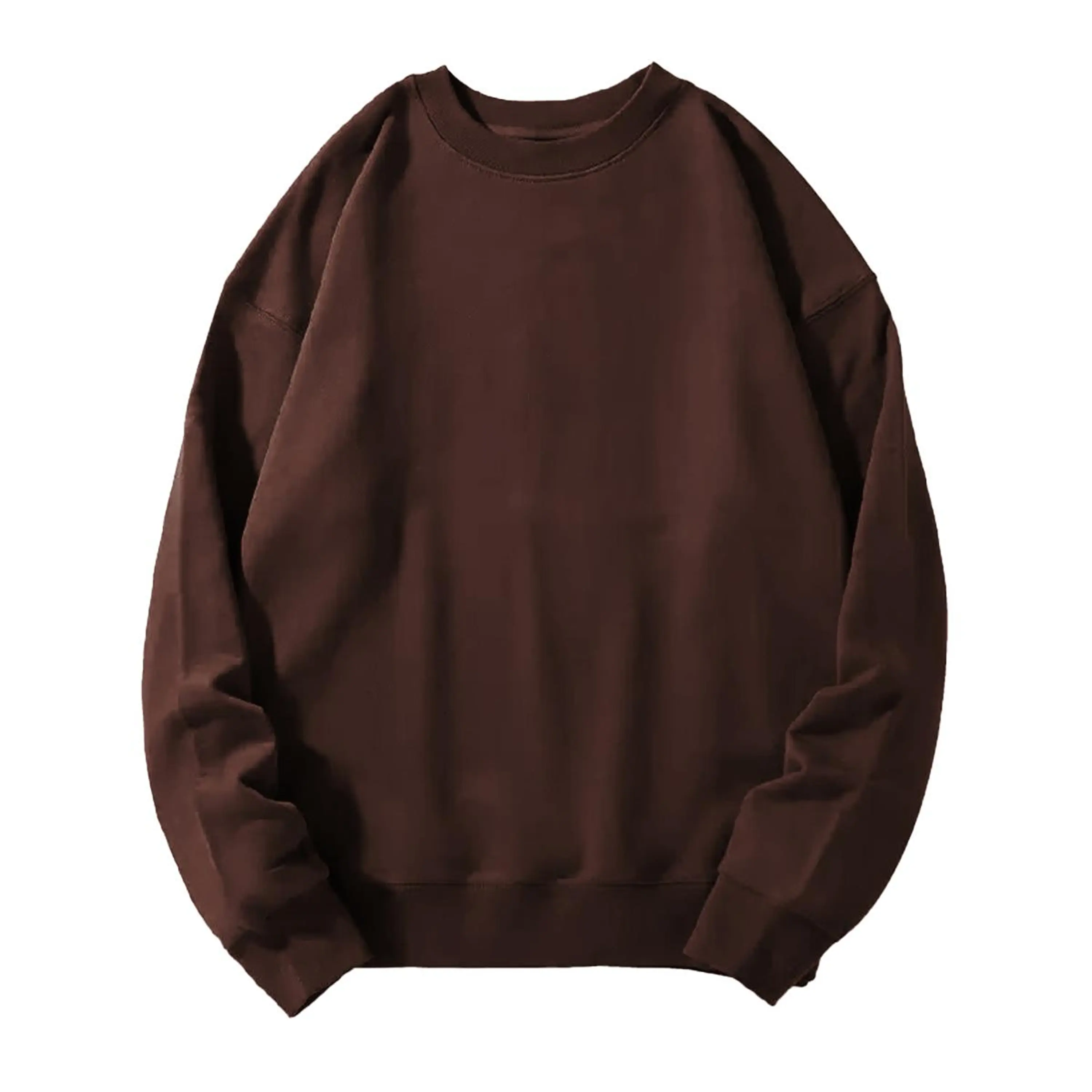 Women's Korean Style Fleece Crewneck Sweatshirt - Soft Cotton Blend Oversized Pullover Clothes, Basic Everyday Long Sleeve Casual Plain Top, Basic Tops, Comfy, Stylish, Longsleeves, Everyday Tops