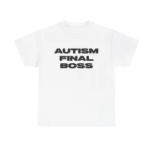 Autism Final Boss Tshirt, 100% Cotton Funny Autistic Gift Shirt