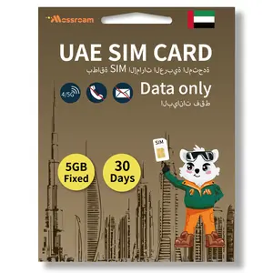 UAE SIM Card 30 Days Plan,1-30 GB Fixed Data Fast 4/5G LTE Internet,Prepaid & No Daily Limit, Ideal for Tourists & Business Travelers