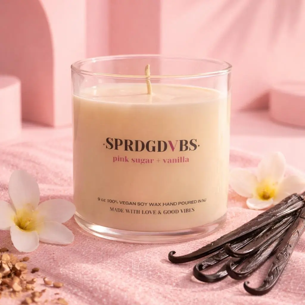 Pink Sugar Vanilla Soy Wax Candle Pink Sugar Vanilla Soy Wax Candle