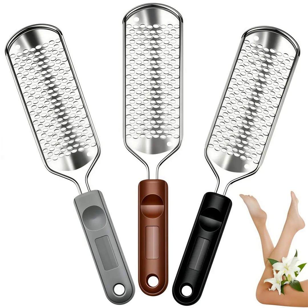 LMMAKE 3PCS Professional Stainless Steel Foot File |Detachable, Washable & Reusable, Effectively RemovesDead Skin callus remover for feet