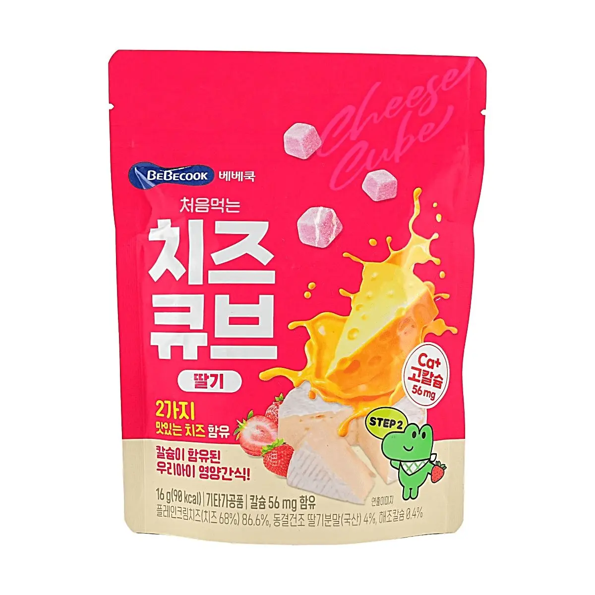BeBecook Korean Strawberry Cheese Bites for Babies - Healthy & Delicious Toddler Snacks, 16g